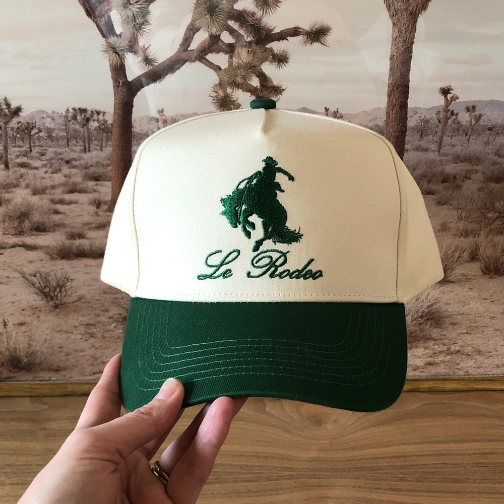 Green and Cream “Le Rodeo” Embroidered Hat